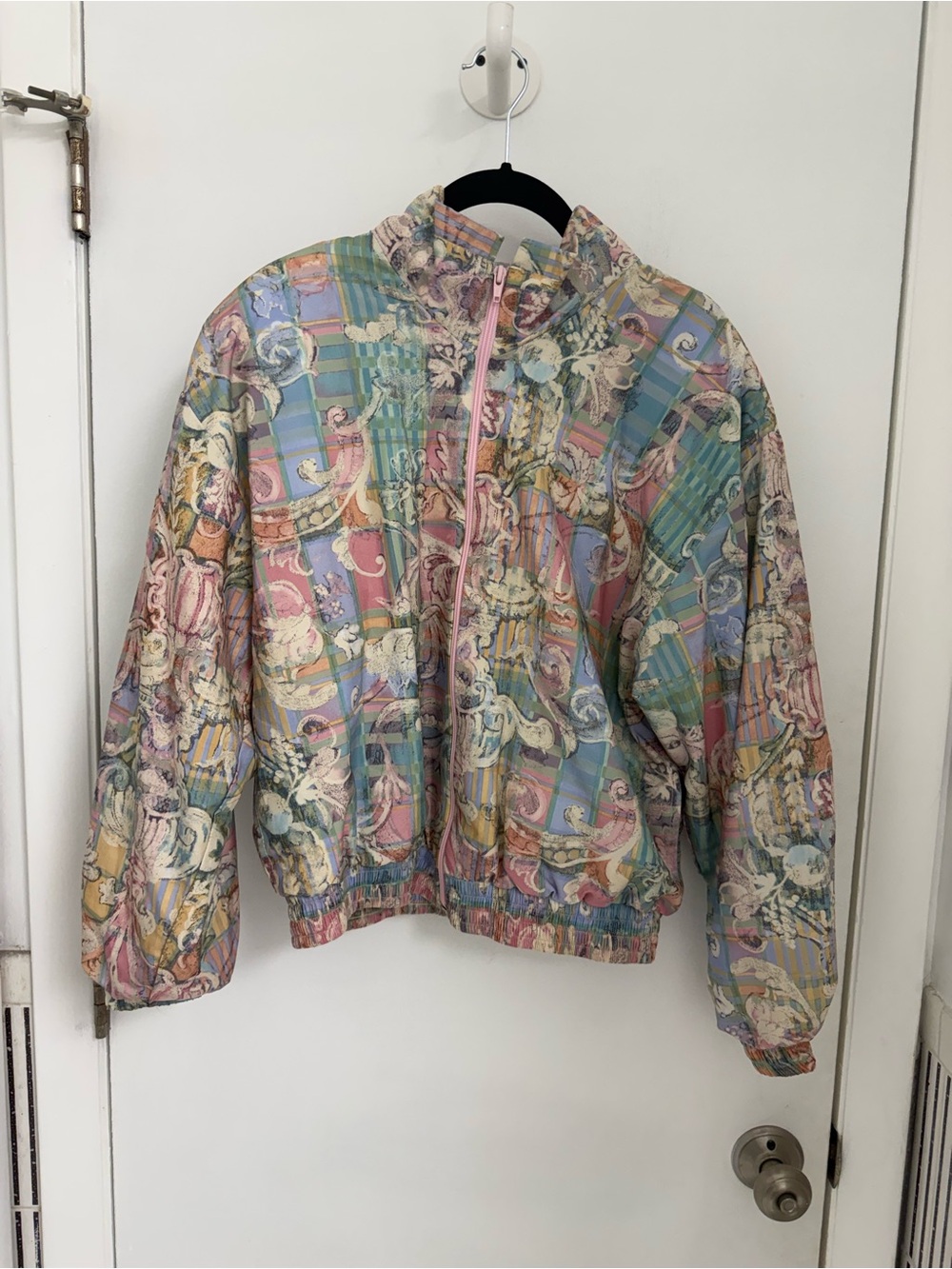 Vintage 80s 90s Natty Pastel Abstract Blouson Windbreaker S